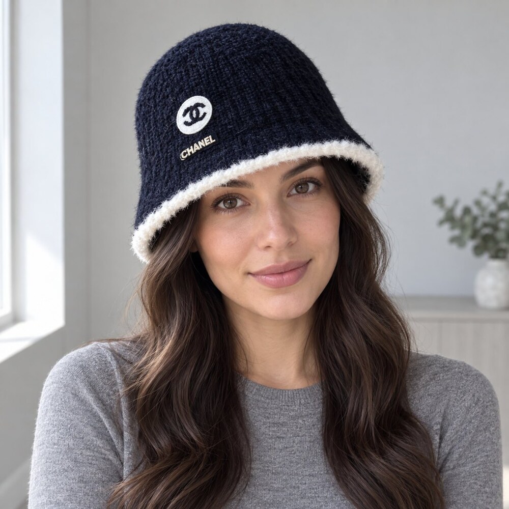 CHANEL Shearling Trim Knit Beanie - Picture 2 of 6